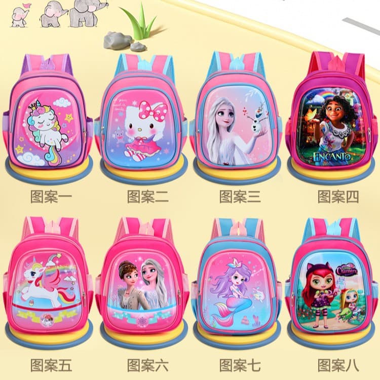 Wholesale New Hard Shell Cartoon Backpack Kindergarten Schoolbag 2-6 Years Egg Shell Backpack Elsa Princess Backpack