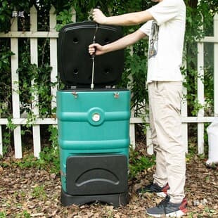 Home Kitchen and Garden Compost Bin Insulated Aerobic Fermentation Sealed Compost Bucket for DIY Fertilizer Black