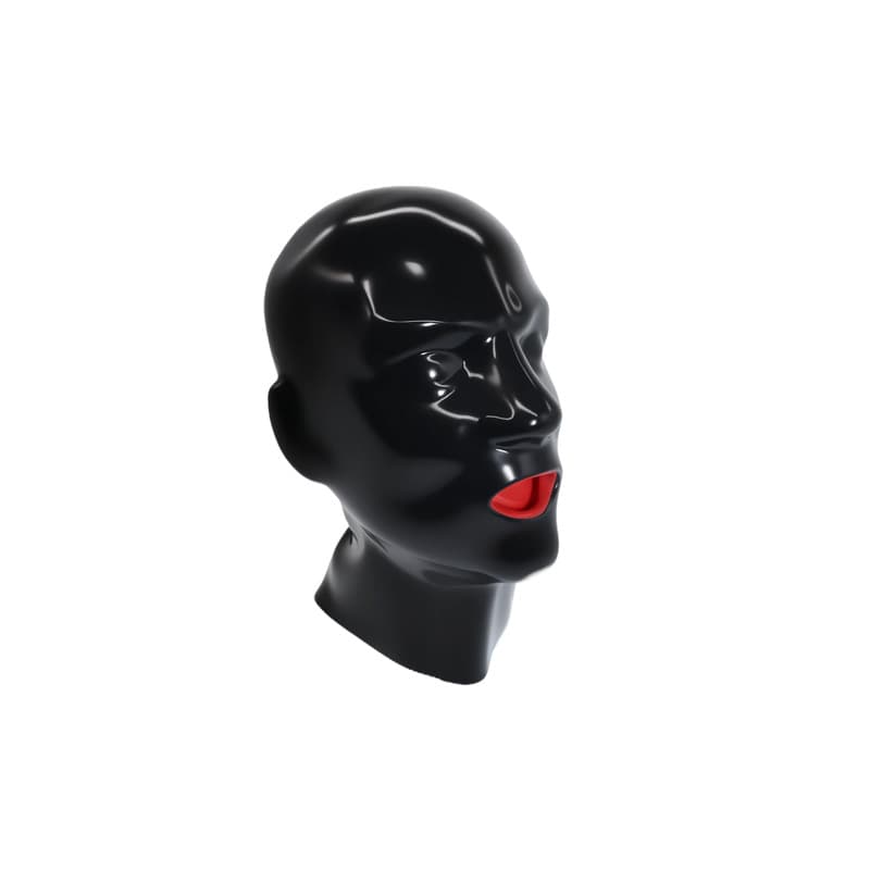 Manufacturer Latex Mouth Gag Nose Tube Hood Latex with Braces Male Hood Bdsm Suffocation Confinement Latex Latex Clothing