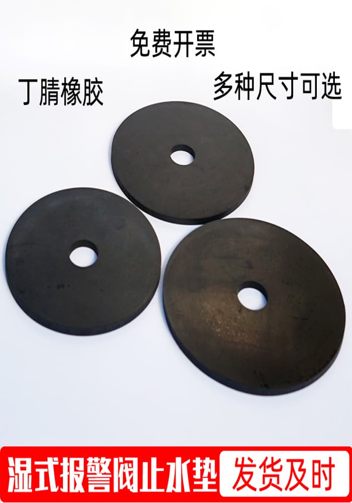 Sealing gasket for wet alarm valve in fire protection systems, including ZSFZ valve disc rubber pad and accessories.