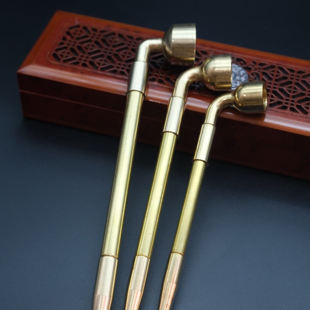 Wholesale all-brass large, medium, and small stretched copper tobacco pipes, medium-large copper pipe bowls, extra-large antique-style tobacco pipes