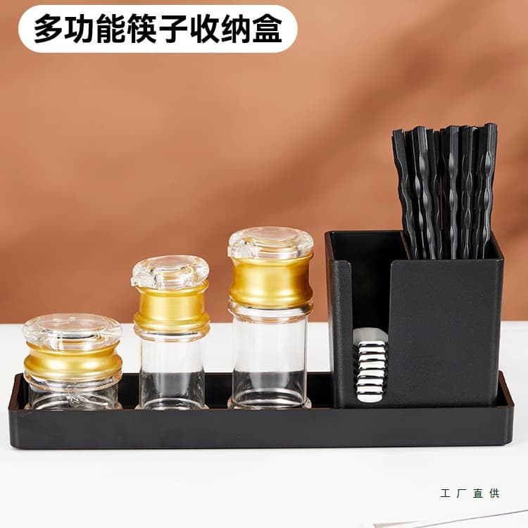 Custom logo commercial chopstick container, shared spoon and chopstick barrel, restaurant utensil storage box
