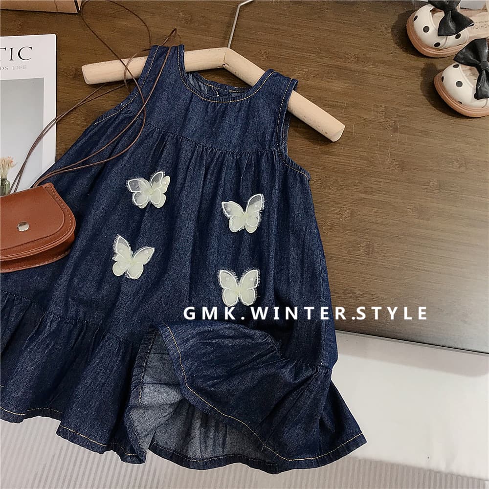 Girls Denim Vest Dress Summer New Children's Sleeveless Dress Baby Summer Outfit Thin Export Style