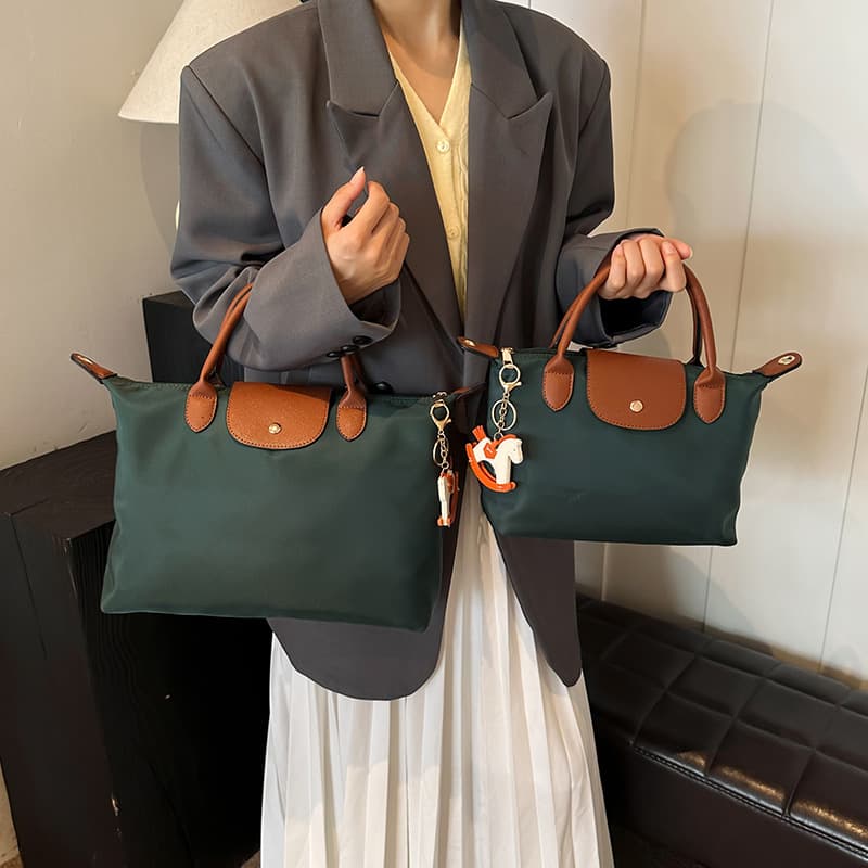 Cross-border Exclusive French Longchamp Embroidered Dumpling Bag Foldable Bag Underarm Bag Large Capacity Longchamp Tote Bag for Women