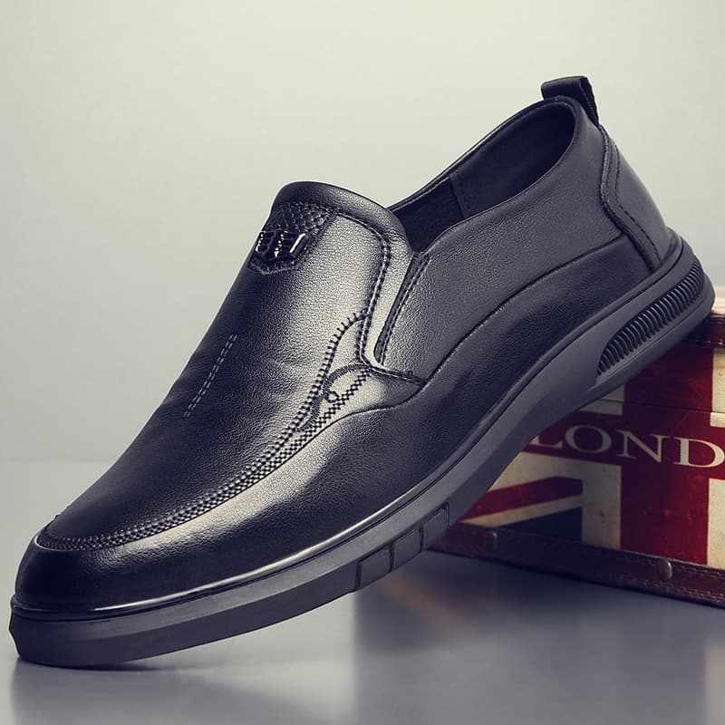 Men's Leather Shoes 2022 New Arrival Middle-aged and Elderly Father Shoes Loafers Soft Slip-resistant Waterproof Cowhide