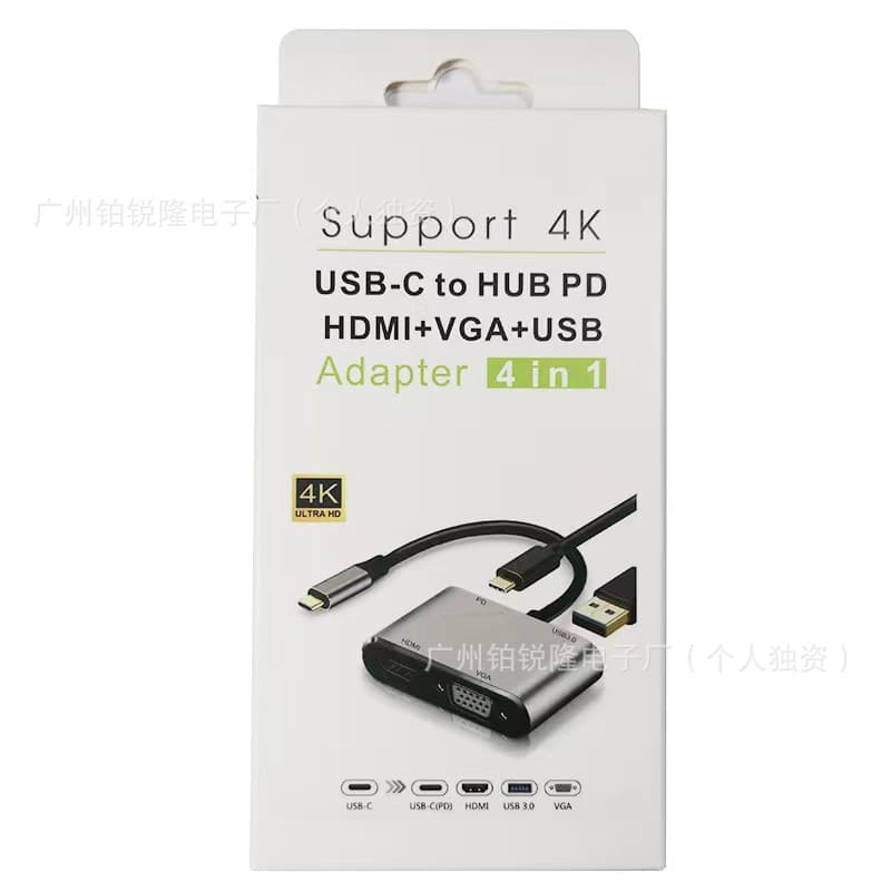 Type-c 4-in-1 docking station multi-function multi-interface hub plug and play cross-border preferred high quality