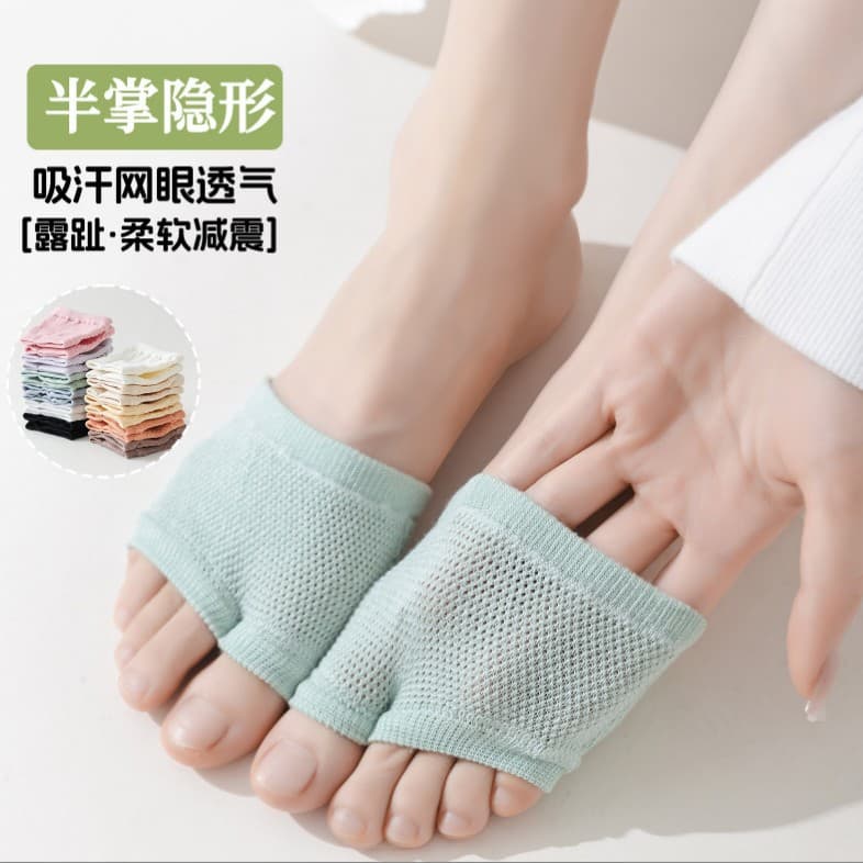 Invisible two-toe socks, loafers, high heels, toe separation, breathable, pressure-relieving, open-toe, split-toe low-cut socks