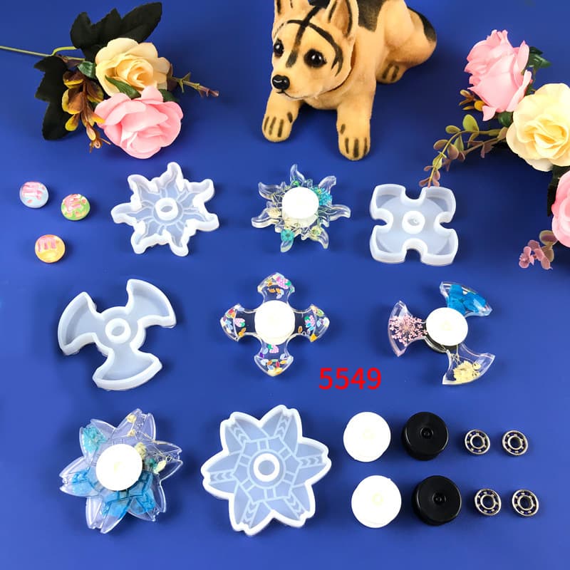 DIY Fidget Spinner Silicone Mold Stress Relief Colorful Finger Spinner Creative Resin Mold