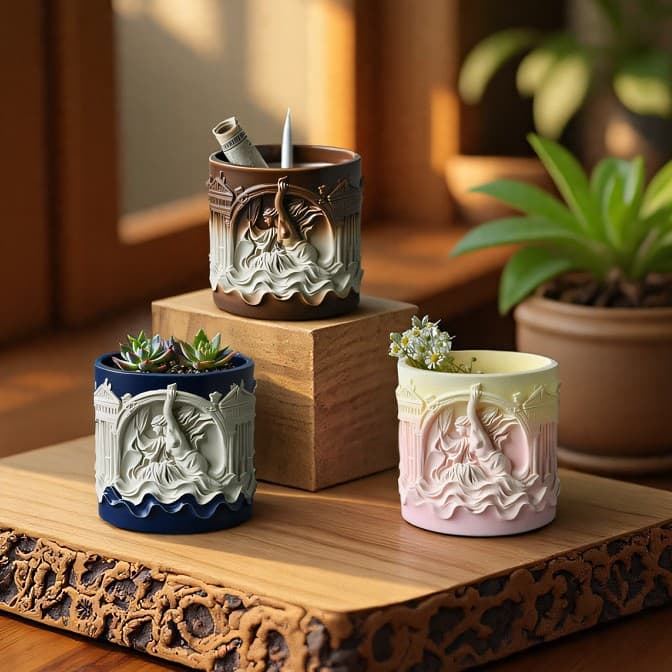 Lexin Plaster Aromatherapy Candle Cup Aromatherapy Stone Container The Birth of Venus Candle Holder Ornament Factory Dropshipping