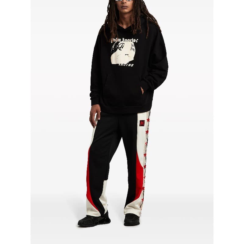 Long-term Availability of Palm Angels PA Racing Helmet Print Hoodie, American Streetwear Casual