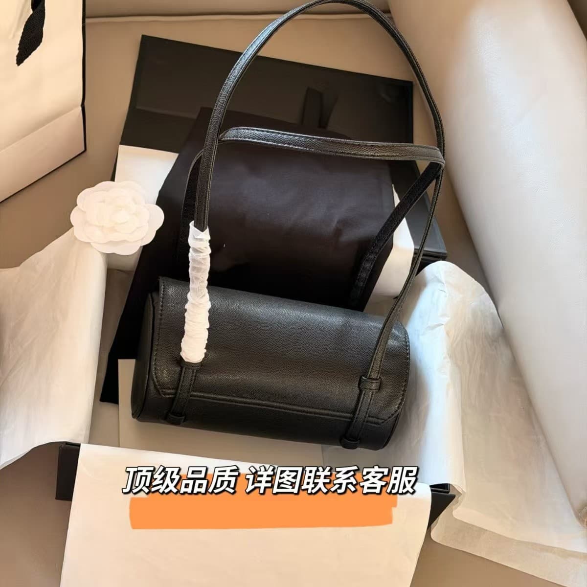 Jennie same style bag 26 new armpit bag litchi pattern first layer cowhide bowling ball single shoulder handbag women's cross