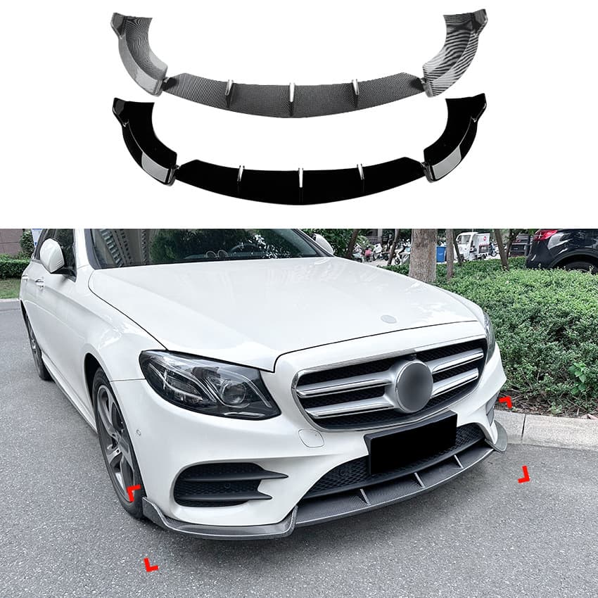 Fit for Mercedes-Benz E-Class W213 2016-2020 E260 E300 E43 AMG Front Bumper Lip Spoiler Modification