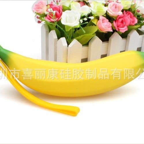 Silicone Banana Pen Bag Student Stationery Supplies Fruit Shaped Pencil Case Office Culture Pencil Bag