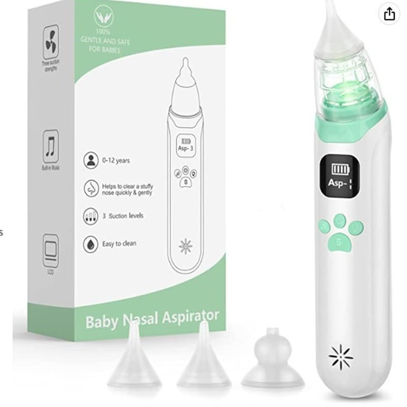 Electric Nasal Aspirator for Kids Baby Nasal Suction with Saline Spray Clean Boogers Prevent Stuffy Nose Home Use Nasal Suction Machine