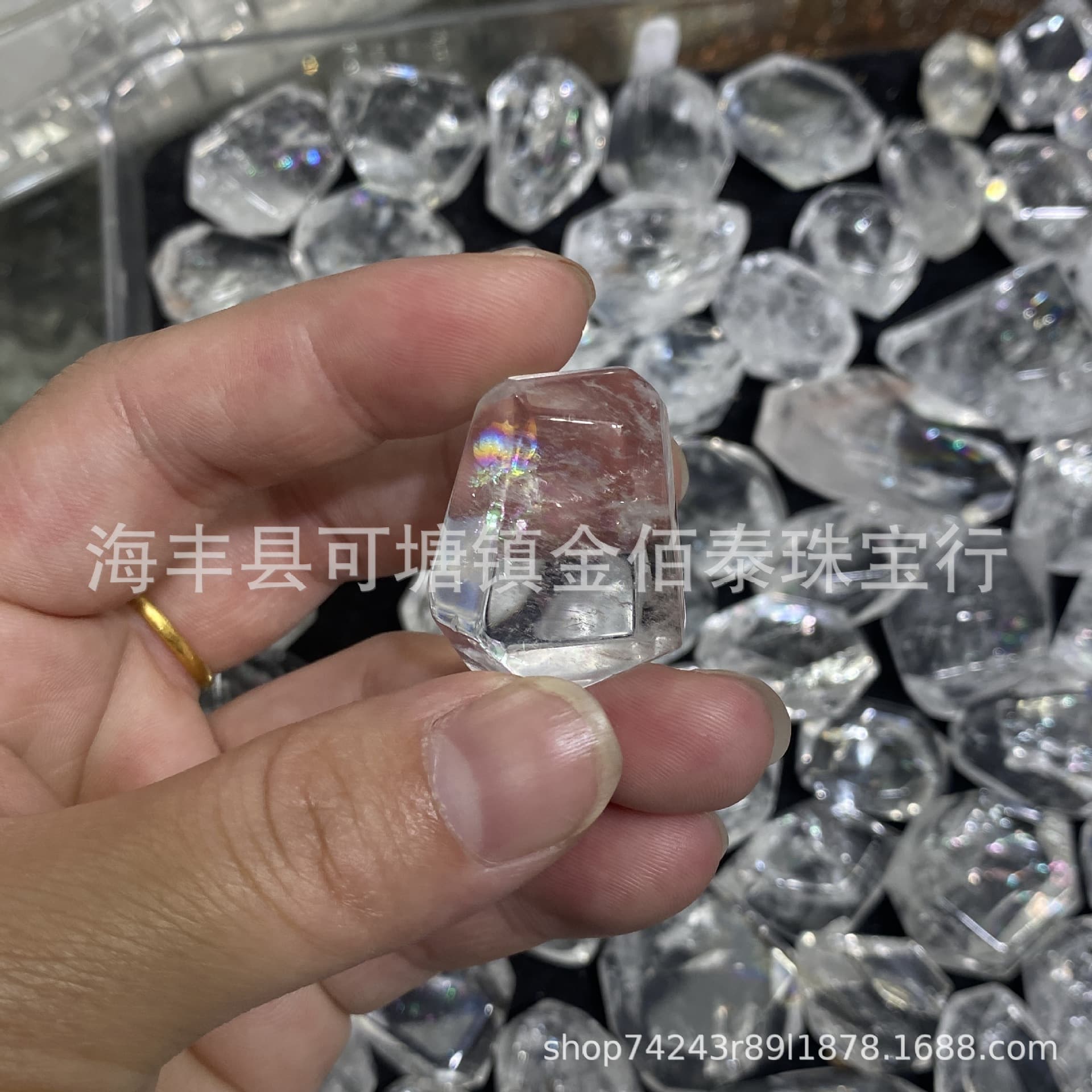 Natural Lemurian Raw Stone Pendant Natural Rainbow Flakes Irregular Energy Crystal Hot Sale for Live Streaming