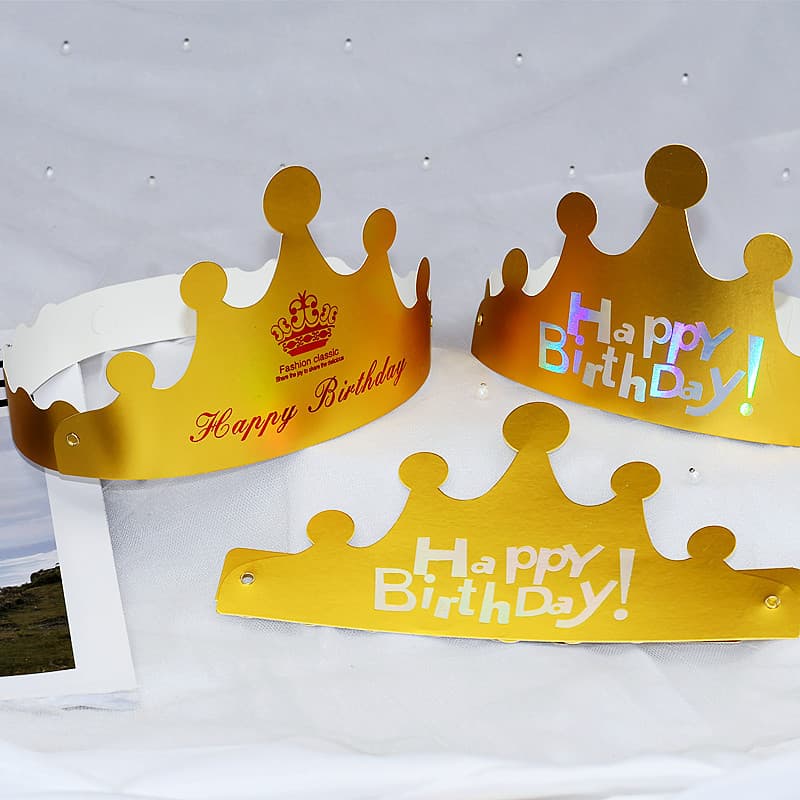 Adjustable Birthday Hat Cake Cap for Children and Adults, Foldable Crown Birthday Party Hat