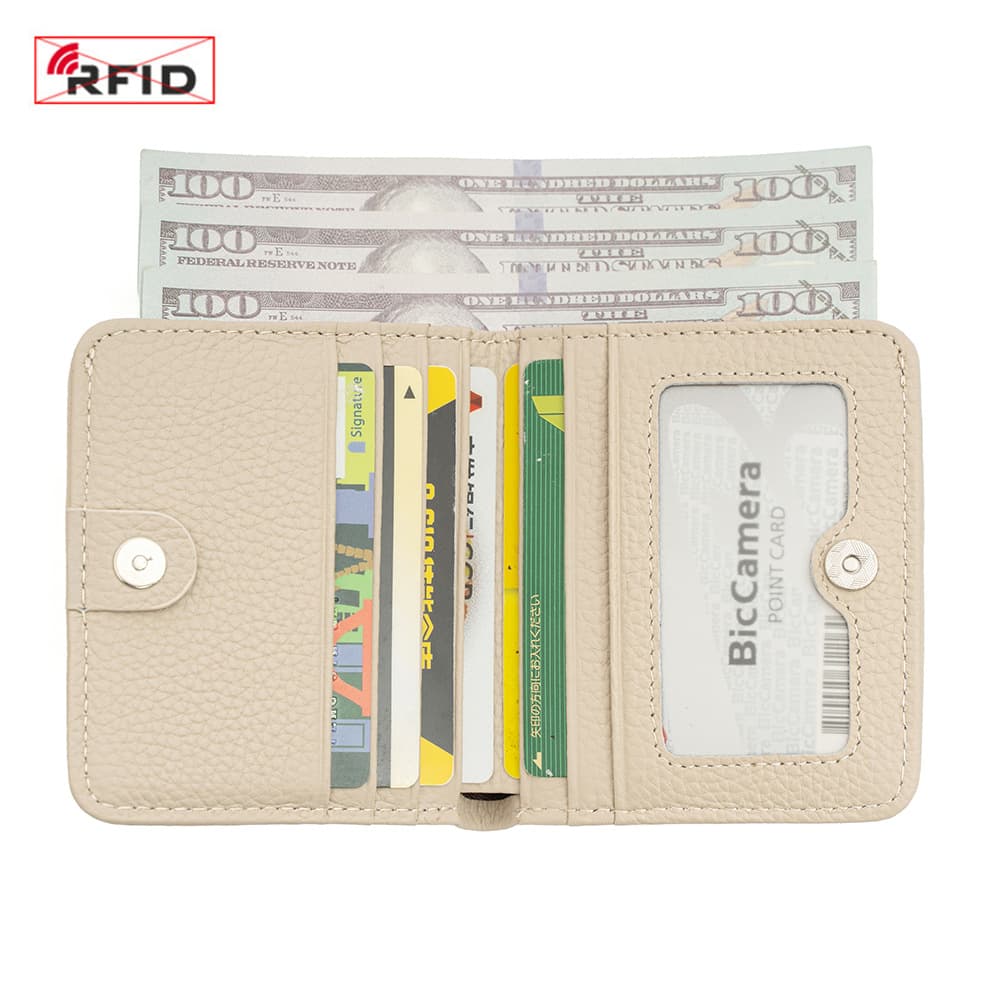 Korean Style Genuine Leather Men's Wallet Card Holder RFID Anti-Theft Cowhide Money Clip Short Wallet Custom LOGO
