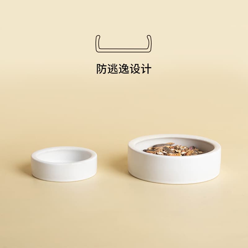 Mealworm Live Feeder Escape-Proof Ceramic Bowl Round White High Edge Gecko Lizard Feeding Dish Reptile Pet Supplies Ceramic Bowl