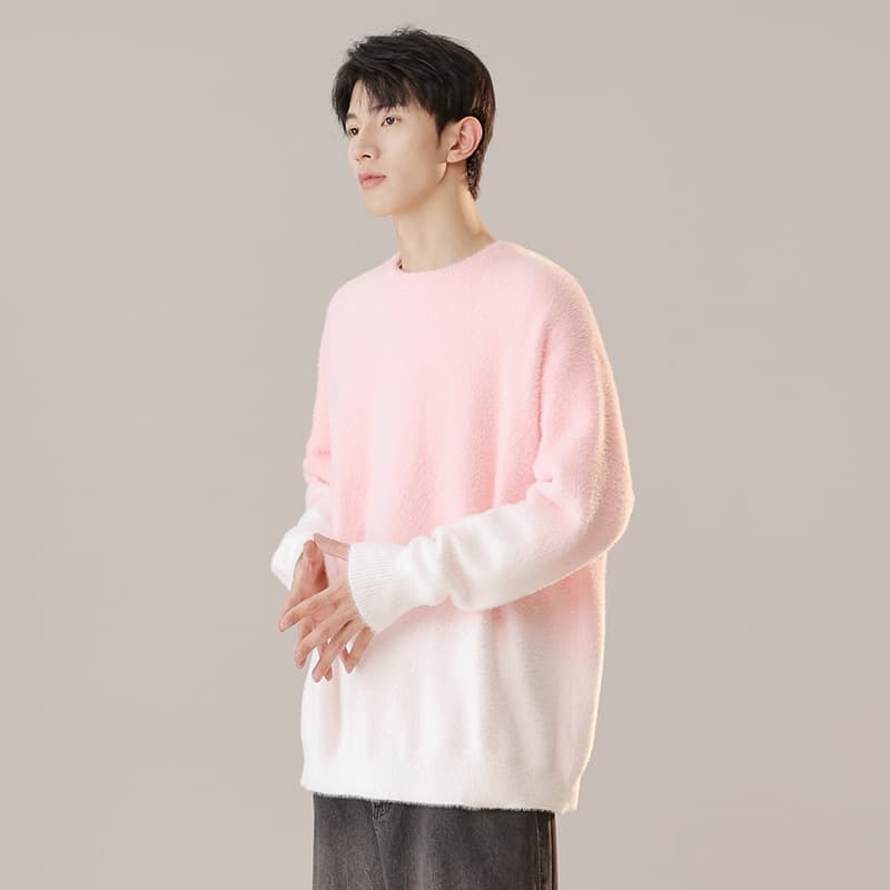 Winter Light Luxury Sweater for Boys Korean Trendy Knit Thermal Base Top for Middle and High School Students
