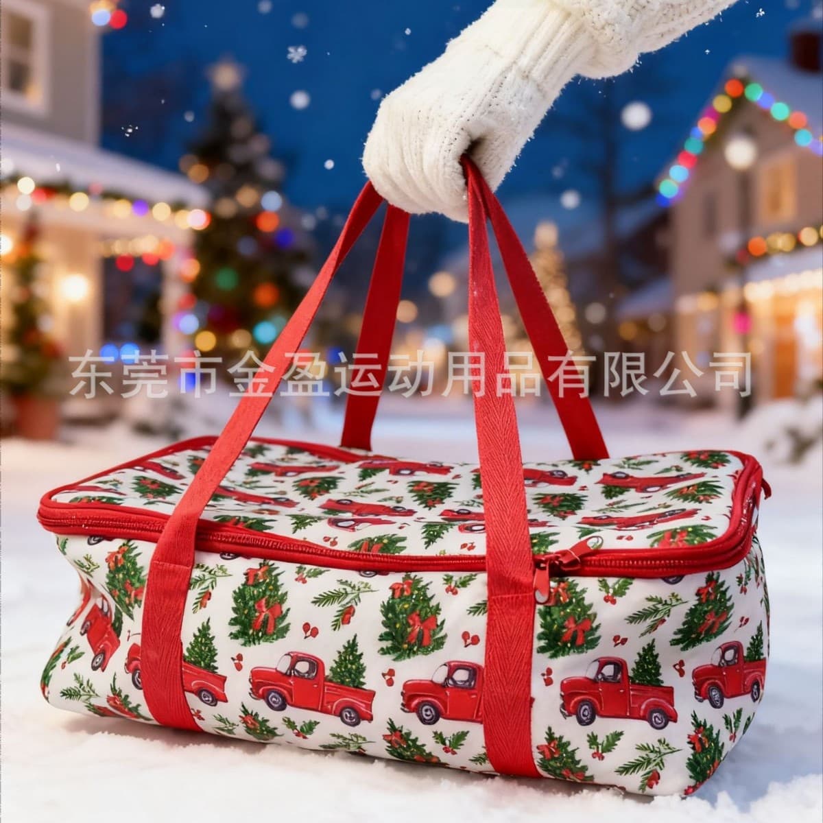 Cross-Border Trade Wholesale Multi-Functional Insulated Pizza Box, Christmas Holly Series Pattern, Diving Material Print