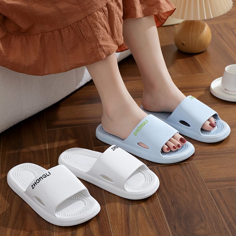 New Summer Home Slippers, Soft Sole Massage Slippers for Women, Summer Cool Thick Sole, Bathroom Hotel Slippers Wholesale