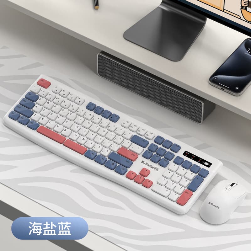 Viper WK900 Wireless Keyboard and Mouse Combo Bluetooth Dual-Mode Color-Block Keyboard for Tablet Laptop Office