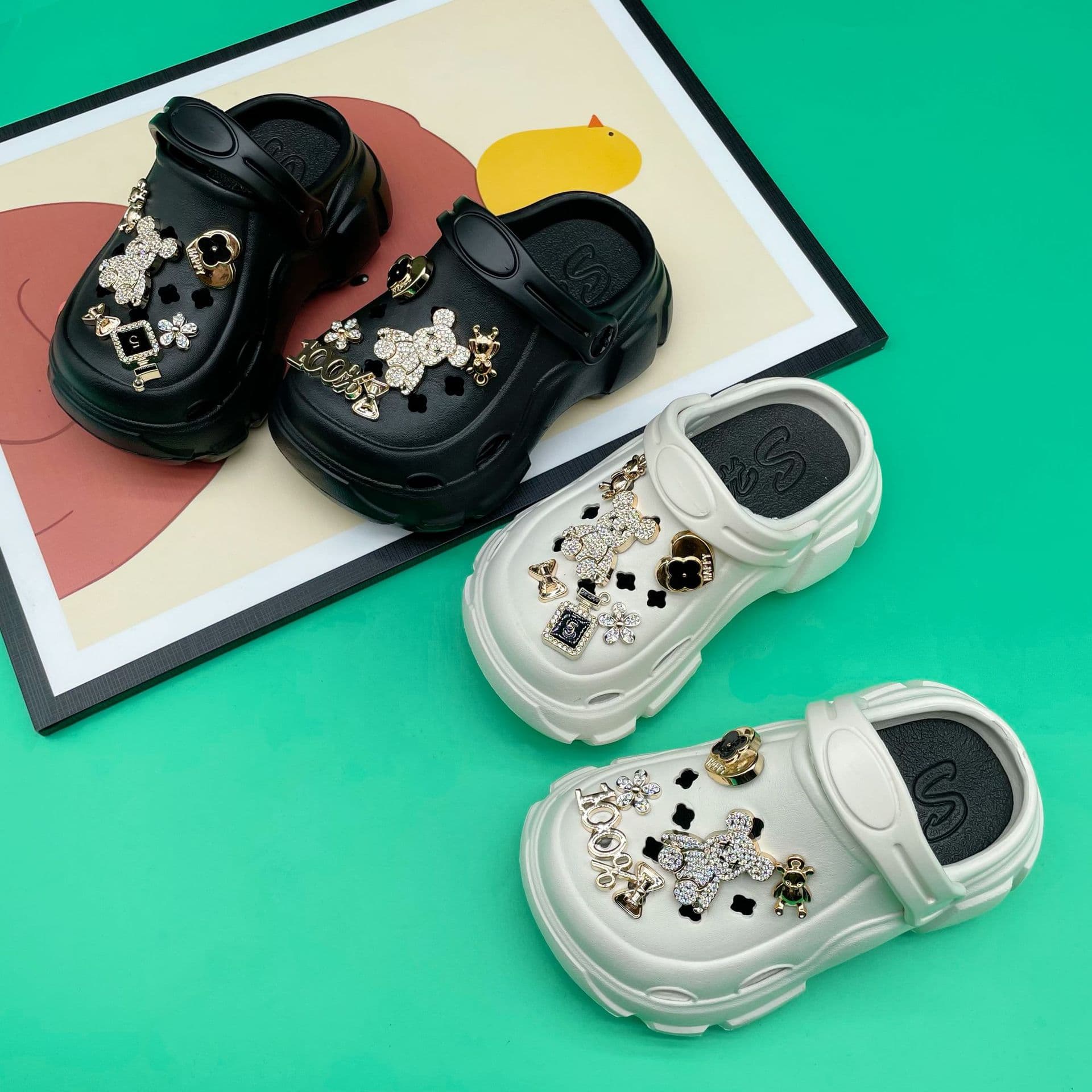 Cute Cartoon Children's Outdoor Sandals EVA Material Unisex Summer Themed Flip Flops for Boys And Girls Baby Shoes
