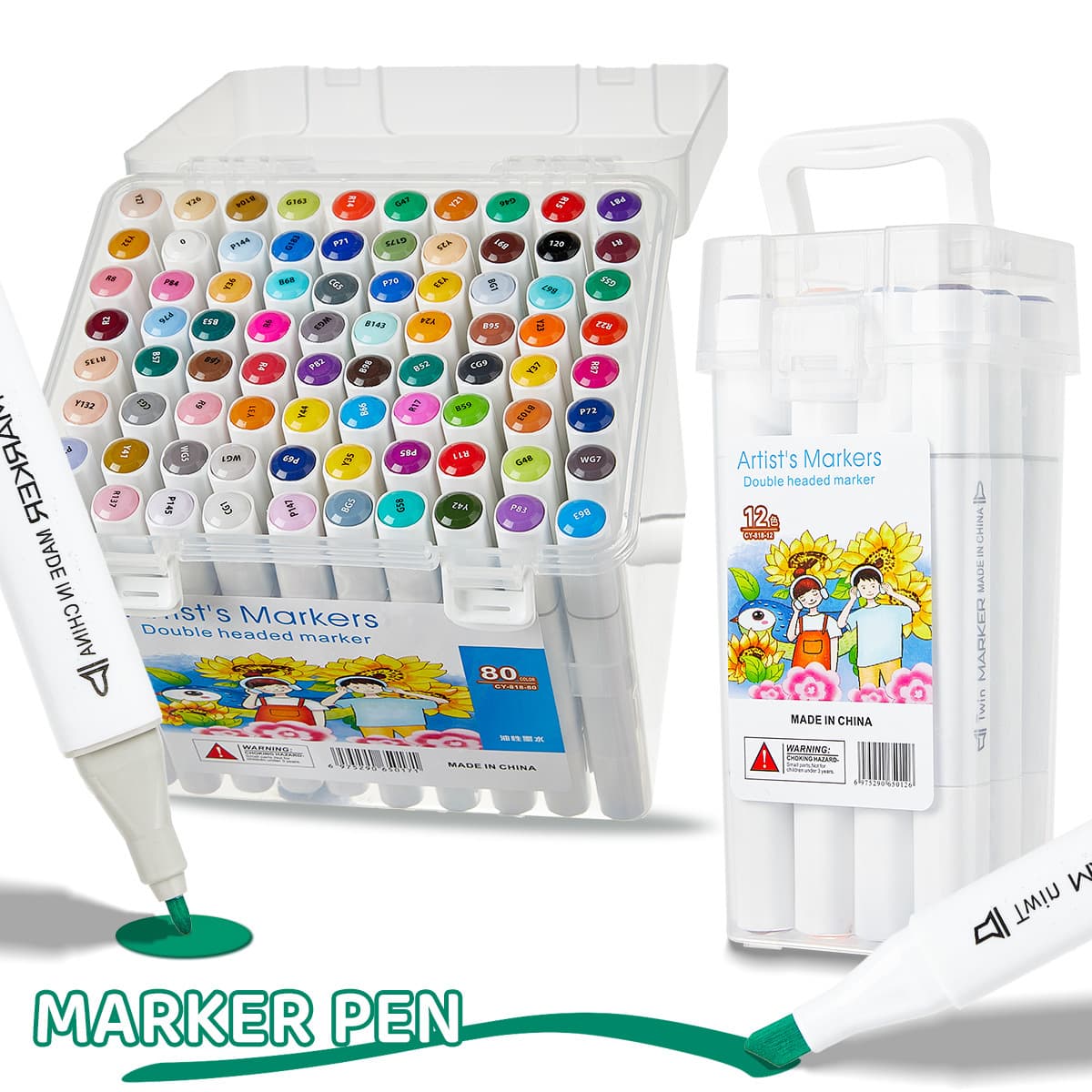 Dual-Head Touch Marker Set 80 Colors for Students Children Drawing Painting Colorful Markers Art Supplies Creative Writing