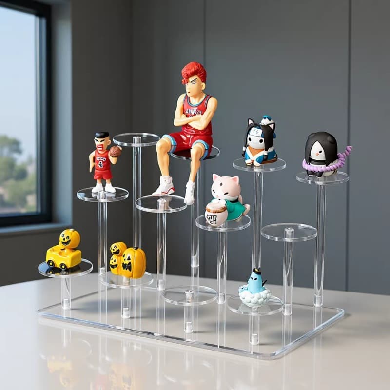 Acrylic display rack jewelry ladder rack display home bubble mart storage hand jewelry hand-made blind box table