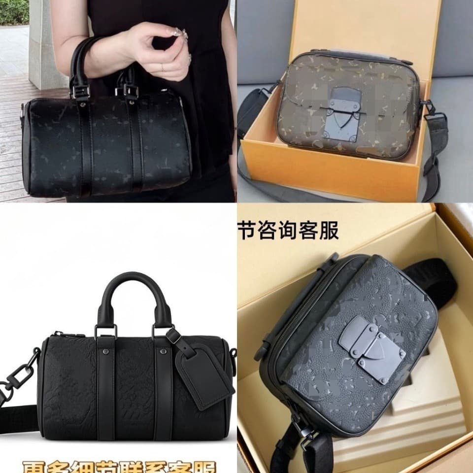 Fashionable Genuine Leather Men's Messenger Bag Crossbody Bag Shoulder Bag Handbag Top-Layer Cowhide Versatile Black