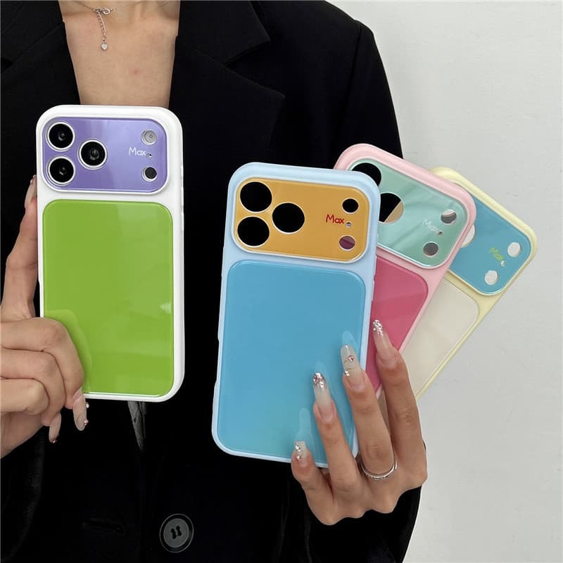 Suitable for Apple 17Promax fine hole iPhone16Pro mobile phone case 14 candy 15prmax contrast color 13 fresh