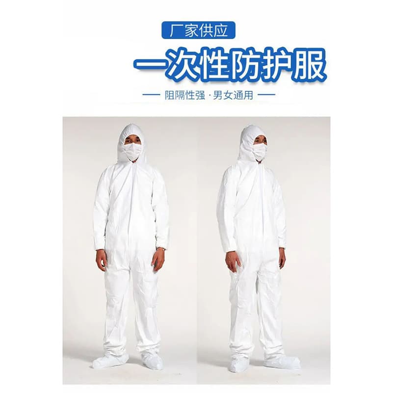 Manufacturer direct sale disposable protective suit, blue stripe tape breathable film coverall, farm SF workwear.