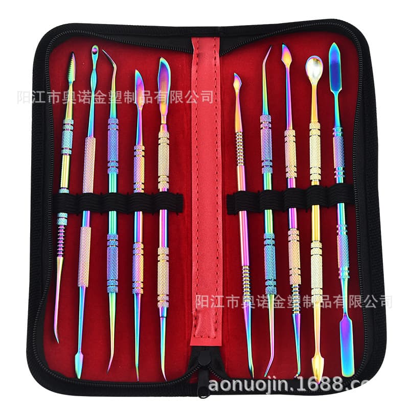 Dental Tool Wax Carving Knife Set Ten Pieces Stainless Steel Wax Knife Gypsum Model Carving Factory Direct Sale