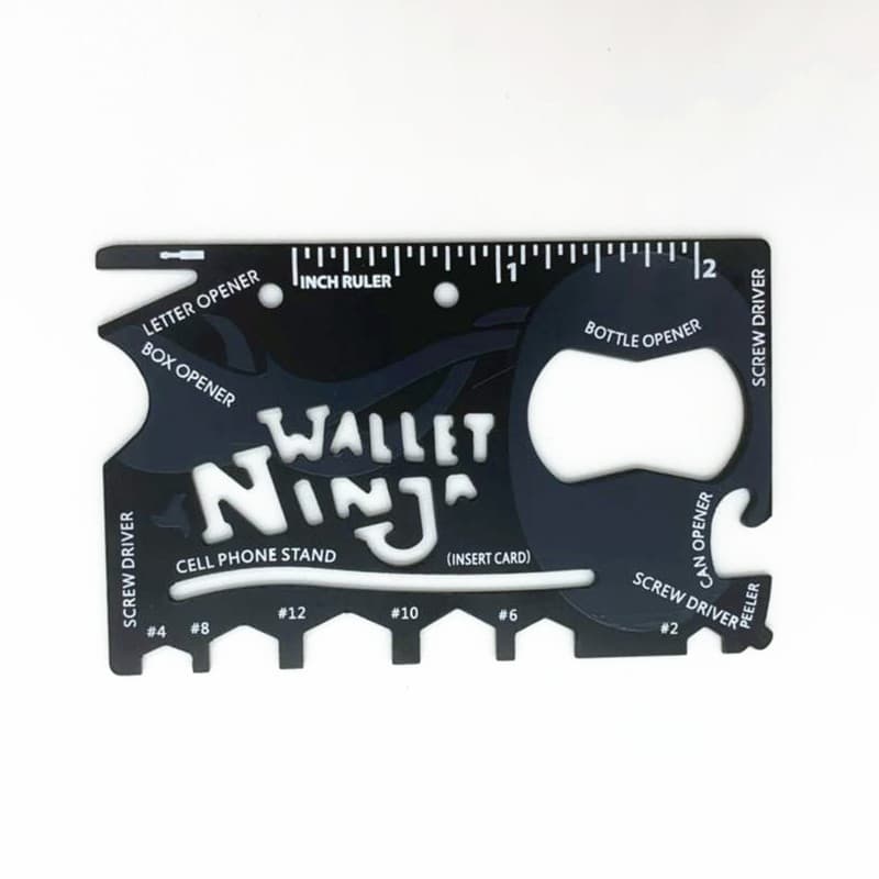 Multi-functional 18-in-1 military knife card, stainless steel tool card, black lifesaving card, camping essential, multi-purpose outdoor card