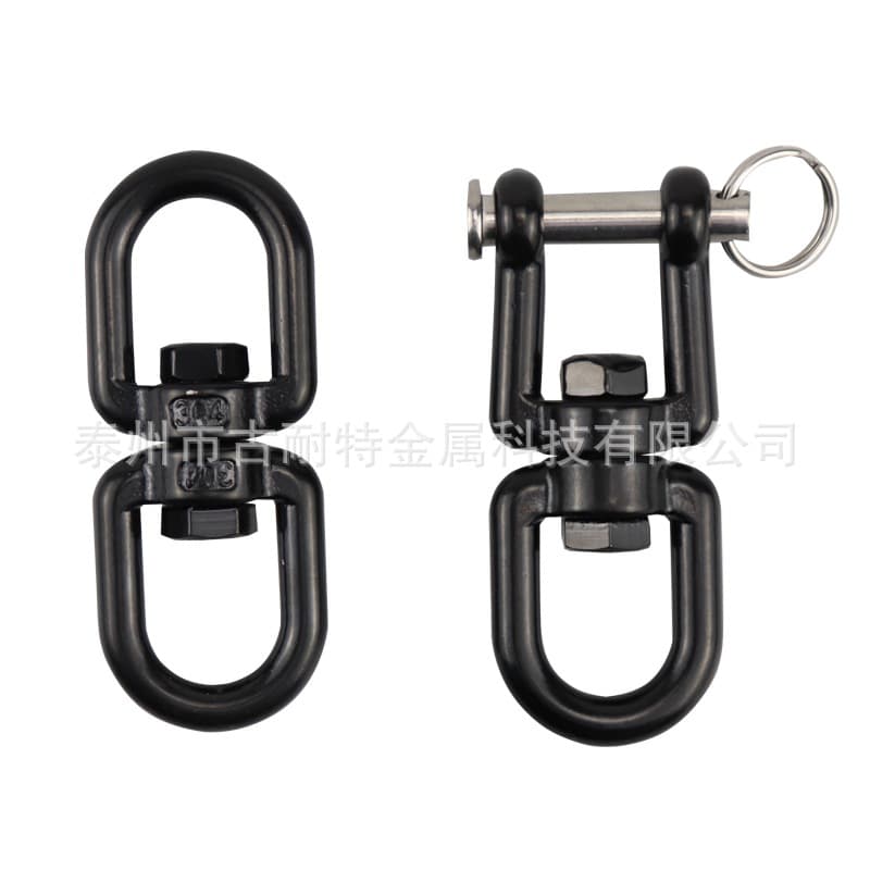 304 stainless steel black swivel ring 8-character swivel chain swivel buckle universal ring anti-knot accessories dog chain swivel ring