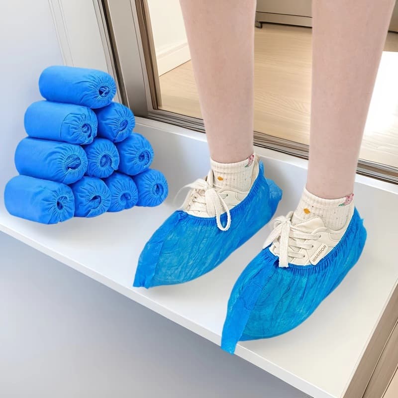 Non-woven shoe covers disposable, indoor household anti-slip wear-resistant dustproof student computer room breathable thickened foot covers