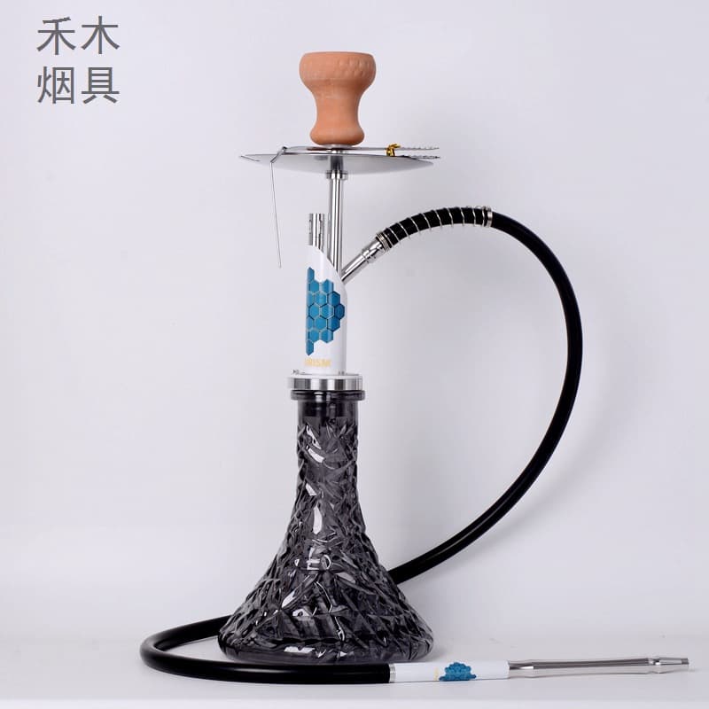 Skull Print Hookah Hot Selling Curved Aluminum Glass Hookah, Export USA Russia