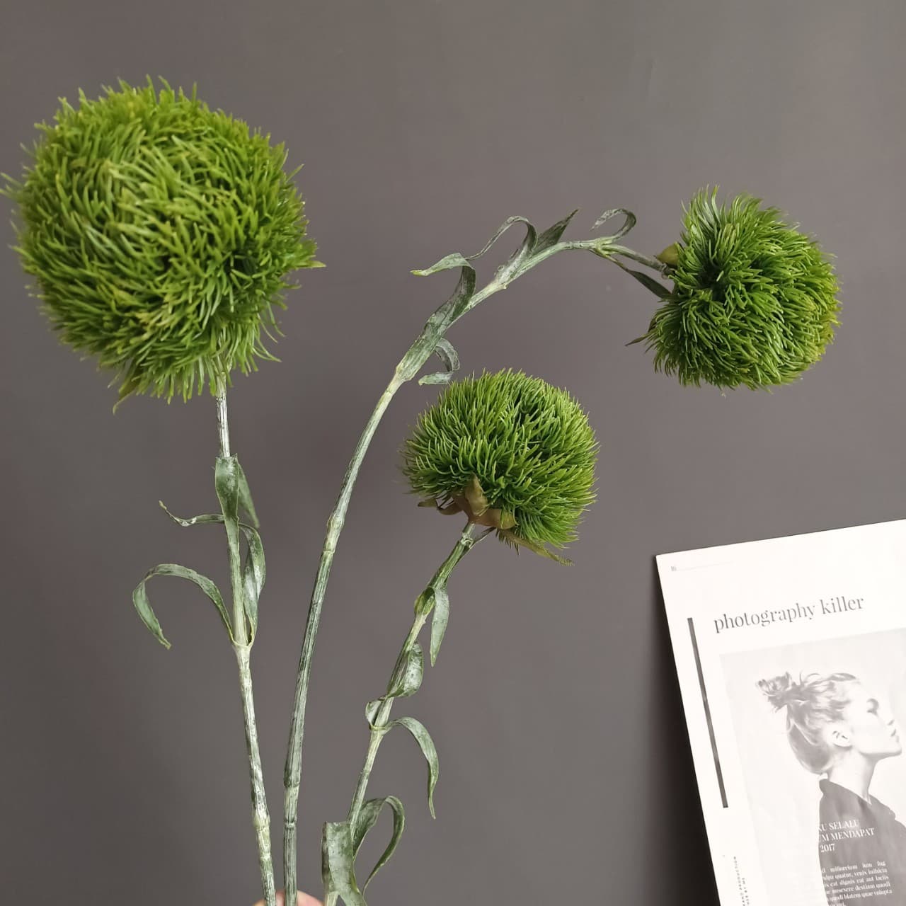 Simulated Green Stone Bamboo Green Fur Ball Stone Bamboo Ball Green Hair Kangland Outer Supply Home Wedding Christmas Design Flower Arrangement Accessories