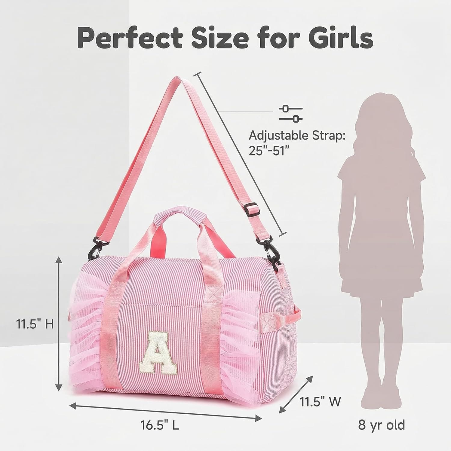 Cute Kids Dance Bag for Girls Pink Ballet Latin Portable Dance Bag Single Shoulder Dance Backpack Crossbody Dance Bag