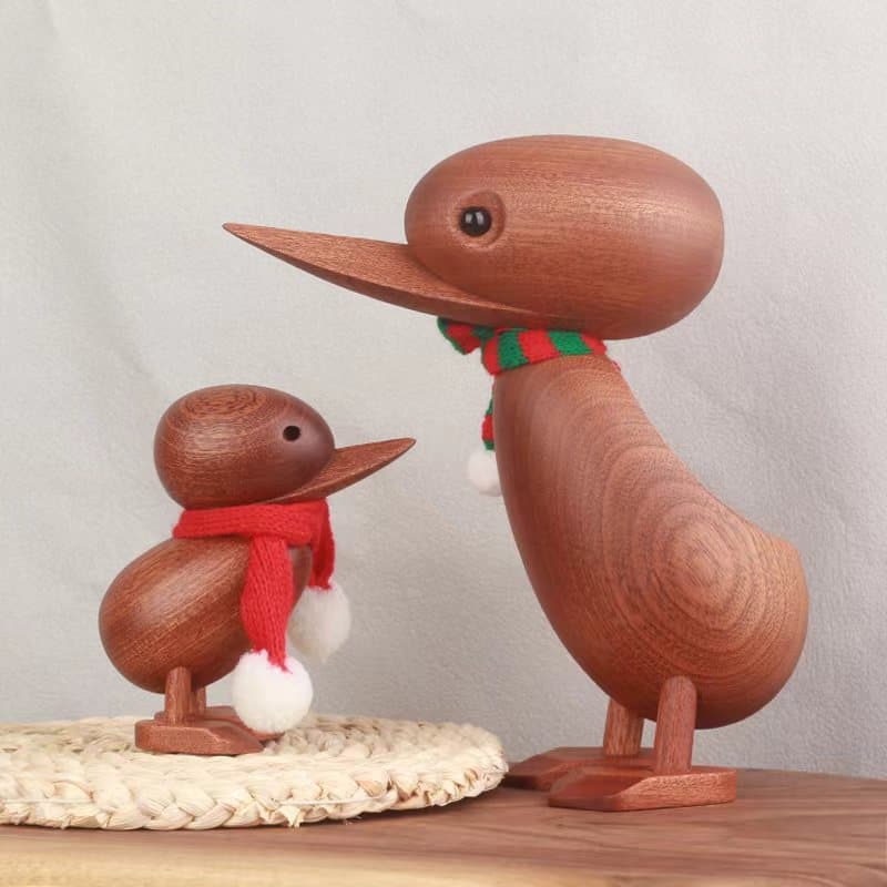 Nordic Solid Wood Decorative Wooden Duck Home Decoration Crafts Wooden Toy Gift Cross-border Puppet Gift Ornaments Wholesale