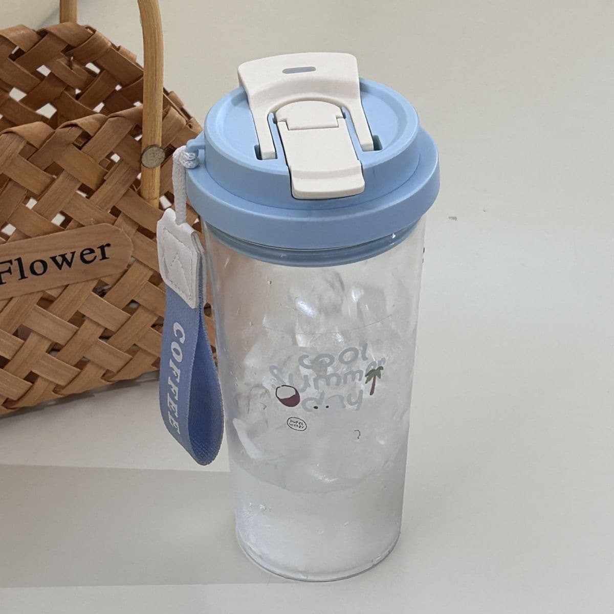 Lily of the Valley Water Cup New Style Girls High-Looking Straw Portable Plastic Cup Summer Military Training Super Cute Dormitory