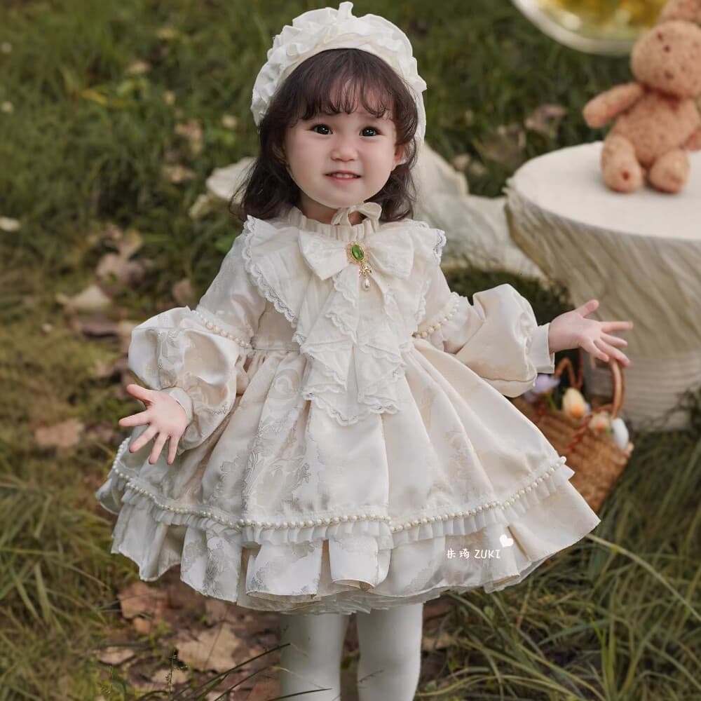 Girls Lolita Dress Spring and Autumn New Princess Dress Baby Birthday Dress Western Style Puff Skirt Cute Baby Clothes