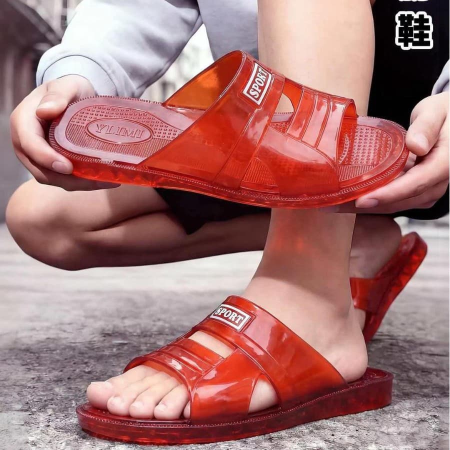 Wuchuan New Home Slippers Anti-Slip Wear-Resistant Cowhide Crystal Men's Slippers A17