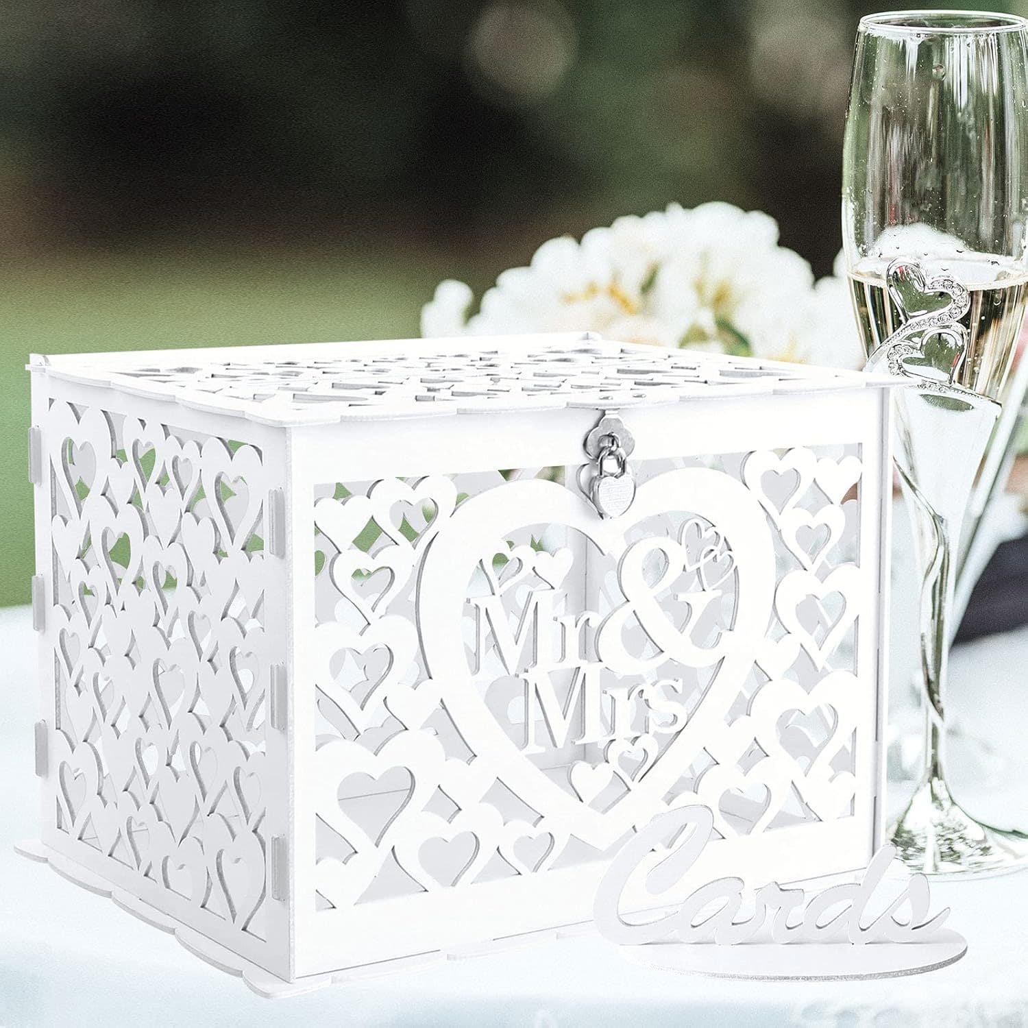 Cross-border hollow heart design PVC greeting card business card box sign-in box wedding greeting card box ornament wedding card box