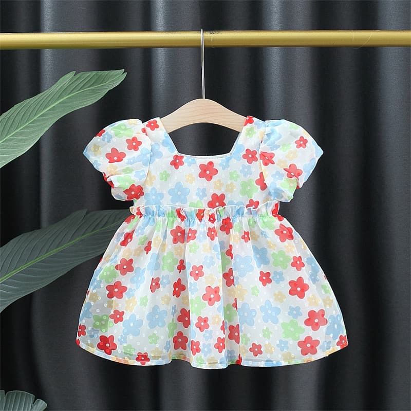 Baby Summer Dress 0-1 Years 2023 New Baby 0-6 Months Floral Princess Skirt Foreign Trade Children's Clothing Wholesale