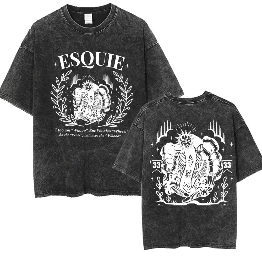 Clair Obscur Expedition 33, Unisex Washed Retro T-Shirt, High Quality Streetwear Brand