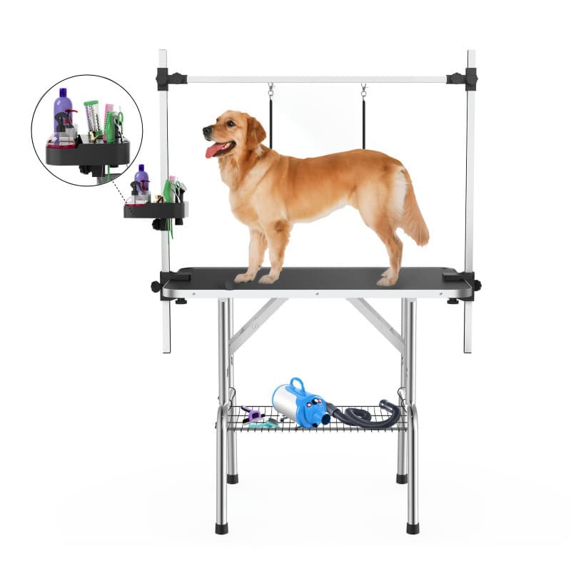 2026 new cross-border drop shipping 36/46 height adjustable dog grooming table folding grooming table