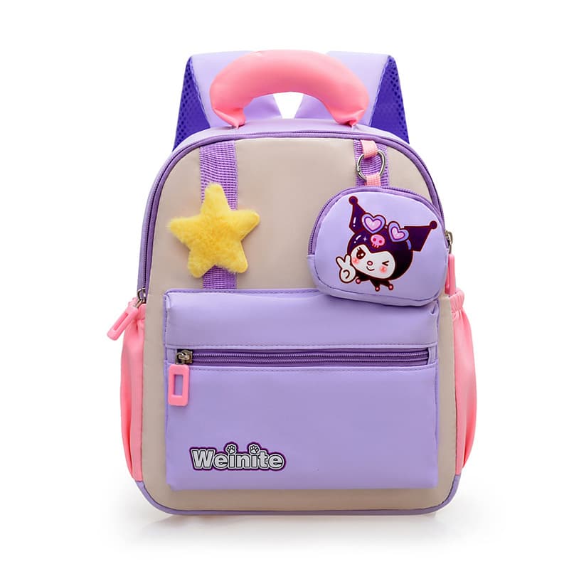 Korean-style Kuromi Kids Backpack for 3-5 Year Old Boys and Girls, Cute Cartoon Student Double-Shoulder Bag