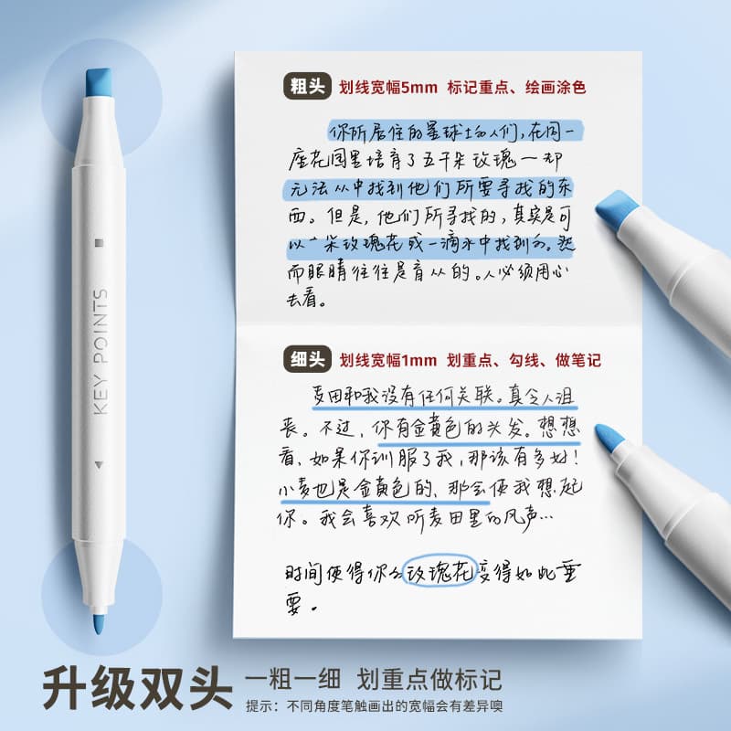 Enmi Highlighter Pen Morandi Pastel Dual-Tip Marker Multi-Color High Appearance Highlighter
