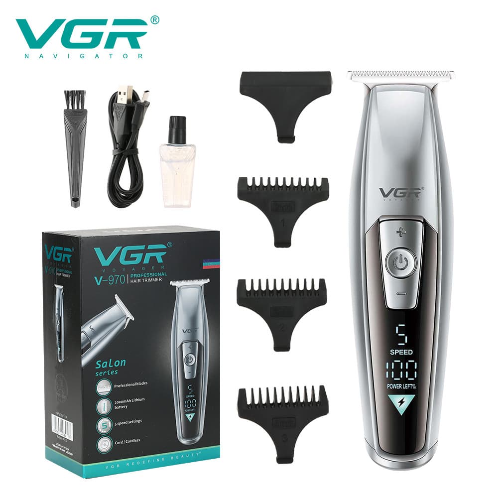 VGR970 cross-border foreign trade men's special LCD display household high-power clipper oil head carving hair clipper